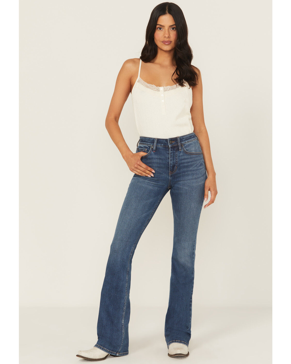 Image #1 - Idyllwind Women's Texas Hold 'Em Jeans in Our Legend High Rise Bootcut Extreme Stretch Denim, Medium Wash, hi-res