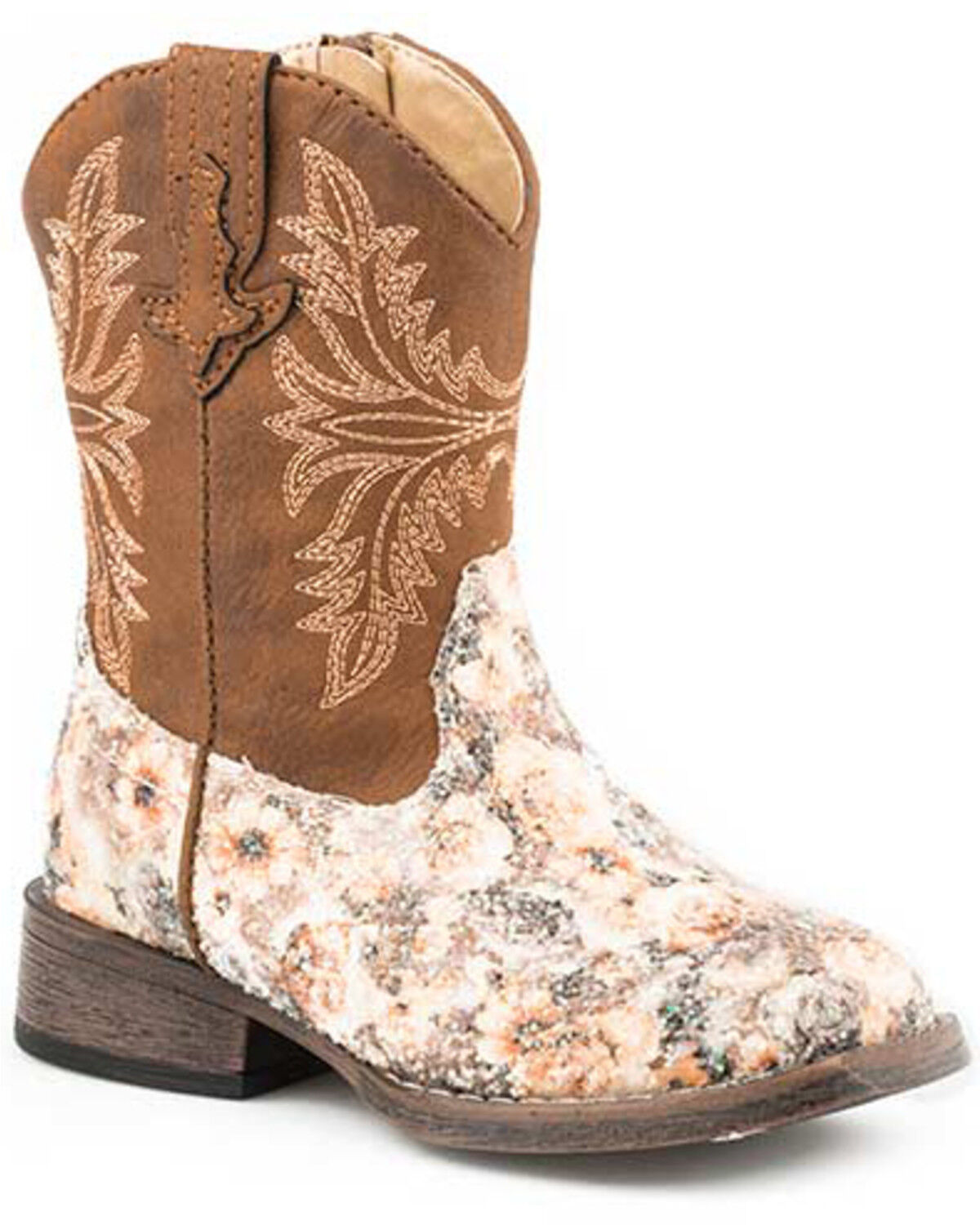 Image #1 - Roper Girls' Claire Western Boots - Square Toe, Brown, hi-res