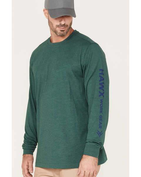 Image #2 - Hawx Men's Quality Goods Logo Graphic Work T-Shirt , Dark Green, hi-res