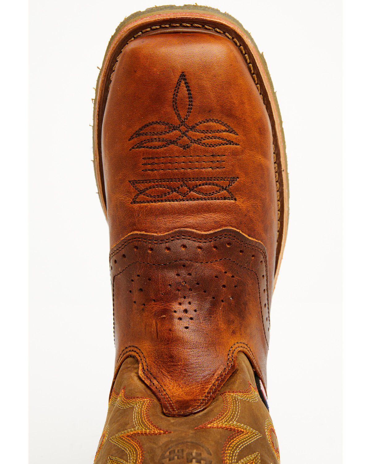 Image #6 - Double H Men's Domestic Pull-On Work Boots - Steel Toe, Dark Brown, hi-res