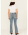 Image #1 - Rock & Roll Denim Girls' Star Pocket Bootcut Stretch Denim Jeans, Blue, hi-res