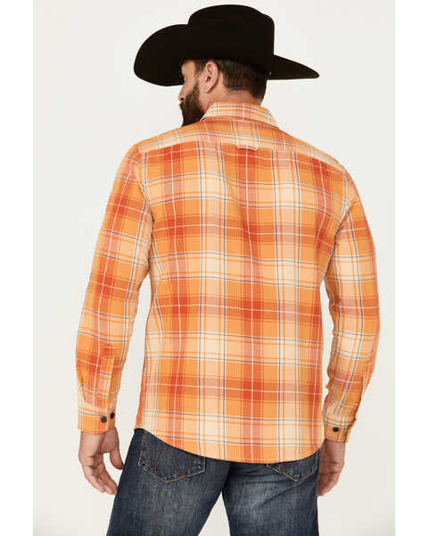 Image #4 - Pendleton Men's Beach Shack Plaid Print Long Sleeve Button-Down Western Shirt , Orange, hi-res