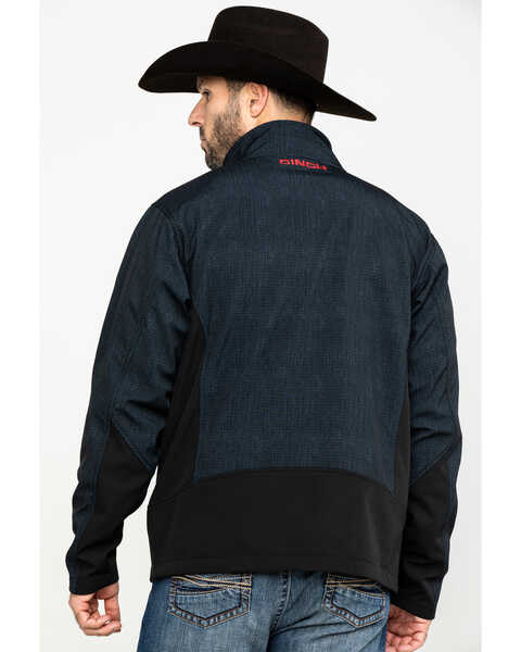 Cinch Men's Dark Gray Zip-Front Bonded Softshell Jacket , Grey, hi-res