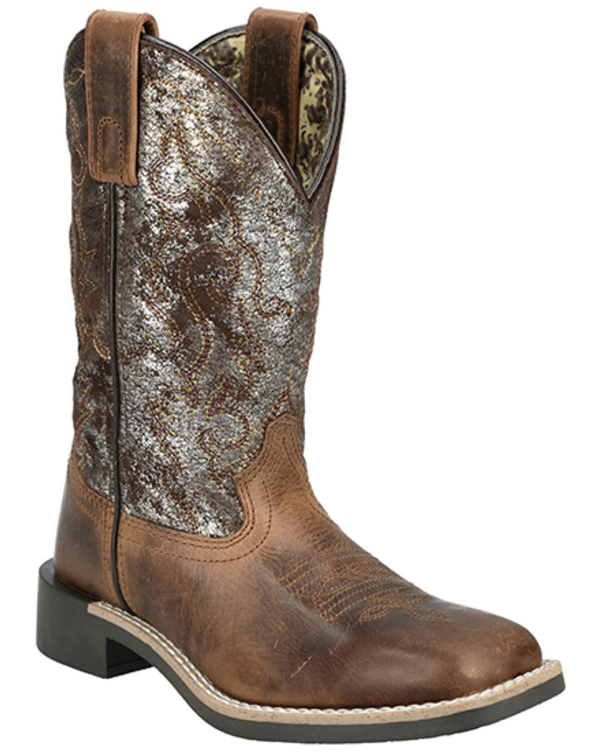 Image #1 - Smoky Mountain Girls' Sadie Western Boots - Broad Square Toe, Brown, hi-res