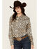 Image #1 - Cowgirl Hardware Women's Leopard Print Long Sleeve Snap Western Shirt, Natural, hi-res
