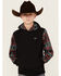 Image #1 - Hooey Boys' Southwestern Print Summit Hooded Sweatshirt, Black, hi-res