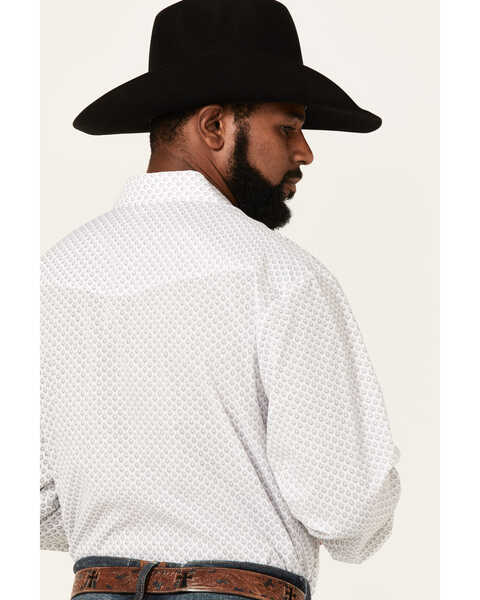 Image #4 - Roper Men's Teardrop Dot Geo Print Long Sleeve Pearl Snap Western Shirt , White, hi-res
