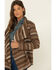 Cripple Creek Women's Navajo Open Front Cardigan , Tan, hi-res