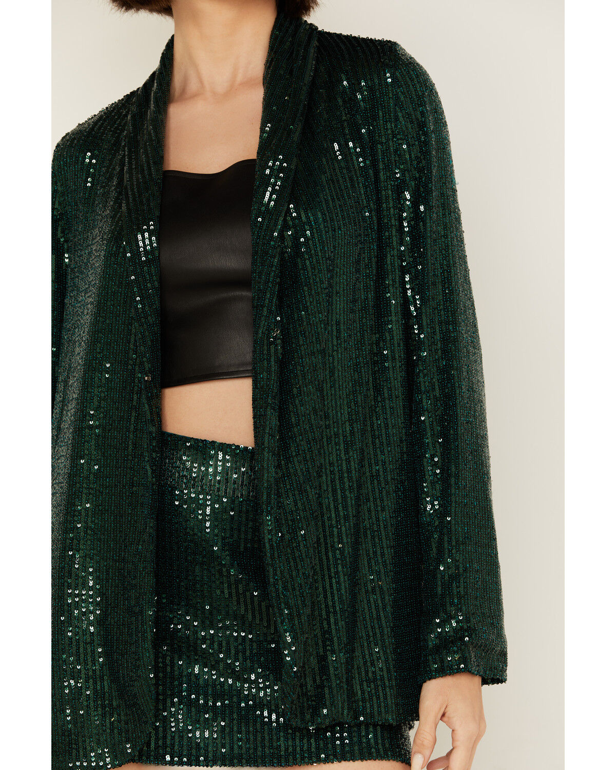 Image #3 - Show Me Your Mumu Women's Sequins Dance Blazer, Dark Green, hi-res