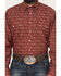 Image #3 - Roper Men's West Made Desert Print Long Sleeve Pearl Snap Western Shirt, Red, hi-res