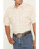 Image #3 - Ely Walker Men's Boot Barn Exclusive Geo Print Short Sleeve Snap Western Shirt, Cream, hi-res