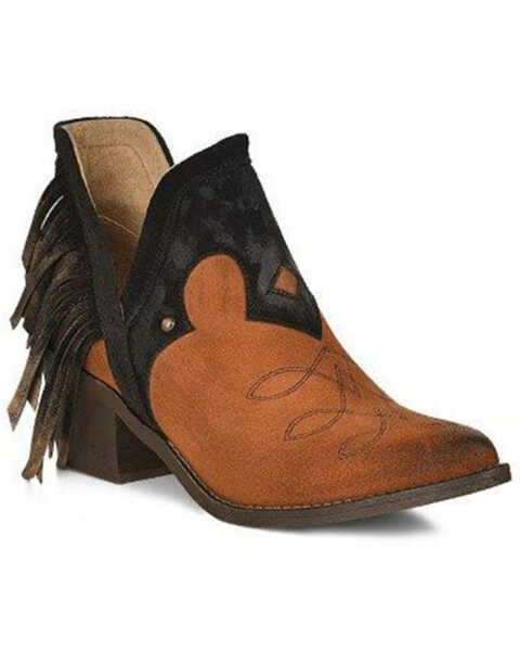 Circle G Women's LD Western Booties - Pointed Toe, Brown, hi-res
