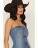 Image #2 - Wrangler Women's Denim Bustier, Blue, hi-res