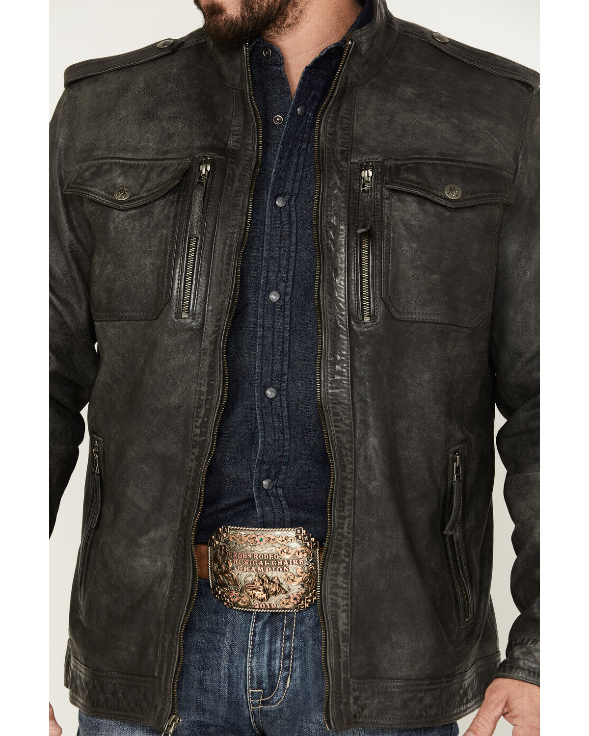 Image #3 - Moonshine Spirit Men's Leather Moto Jacket, , hi-res