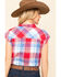 Image #2 - Cumberland Outfitters Women's Americana Plaid Short Sleeve Western Shirt, , hi-res