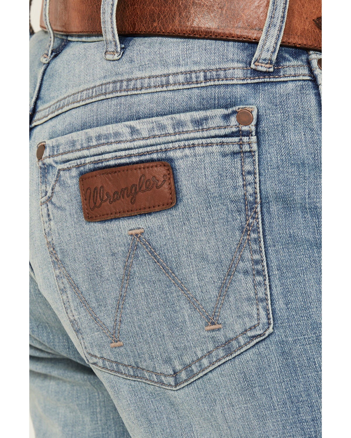 Image #4 - Wrangler Retro Men&rsquo;s Jacksboro Light Wash Slim Straight Stretch Denim Jeans, Indigo, hi-res