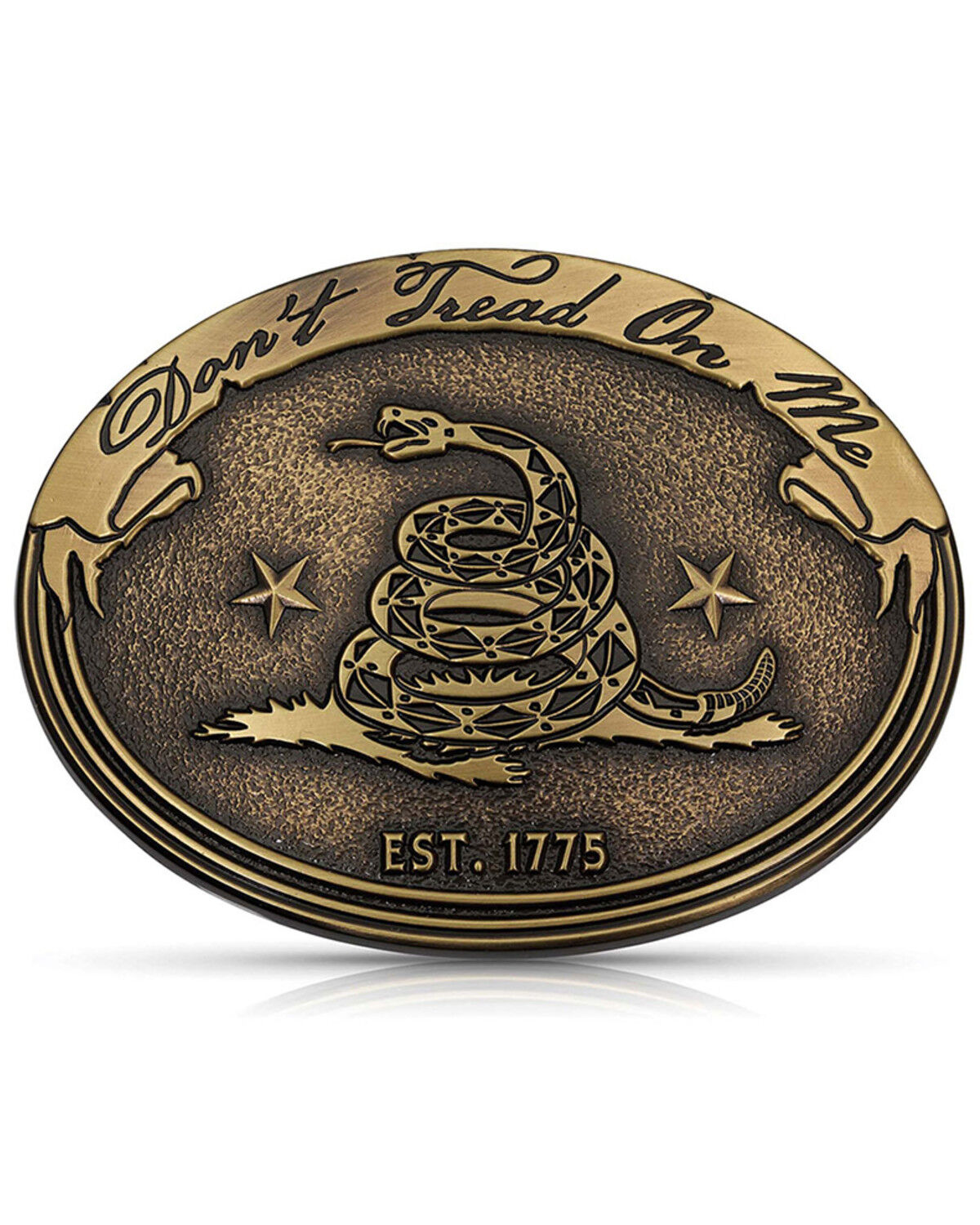 Image #1 - Montana Silversmiths Men's Don'e Tread On Me Gadsden Buckle, Gold, hi-res