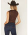 Image #4 - Stoosh Women's Faux Suede Solid Button-Down Vest, Dark Brown, hi-res