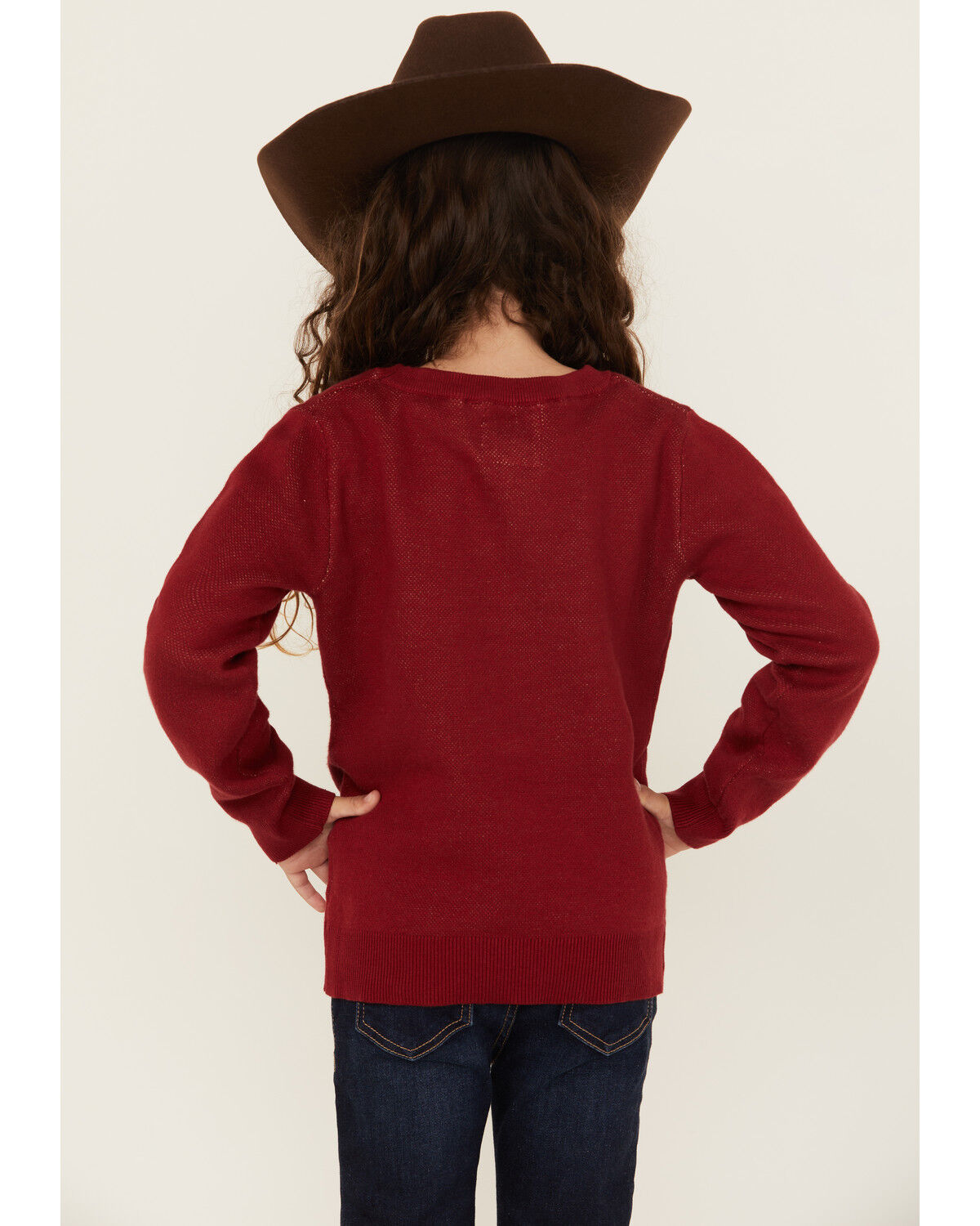 Image #4 - Cotton & Rye Girls' Horse Print Sweater, Red, hi-res