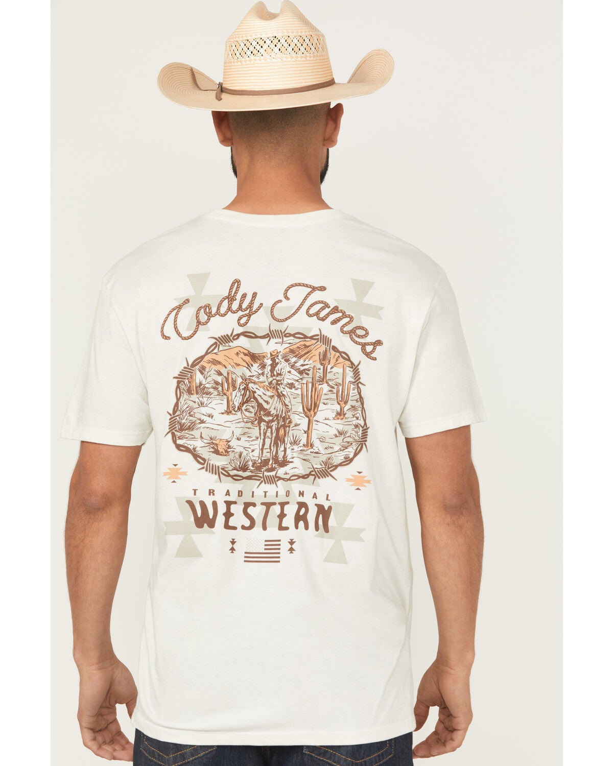 Cody James Men's Wild West Short Sleeve Graphic T-Shirt, Cream, hi-res