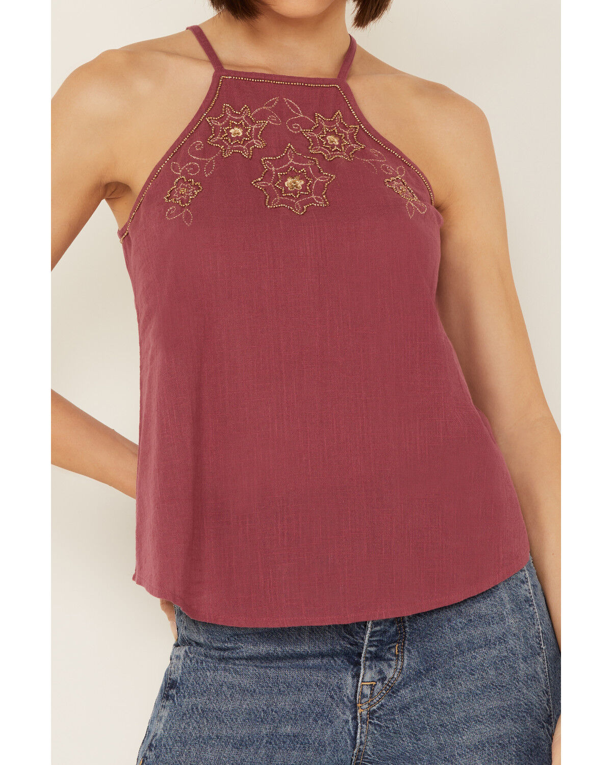 Image #3 - Shyanne Women's Embellished Halter Tank, Violet, hi-res