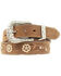 Image #1 - Ariat Women's Floral Embroidered Rhinestone Belt, Brown, hi-res