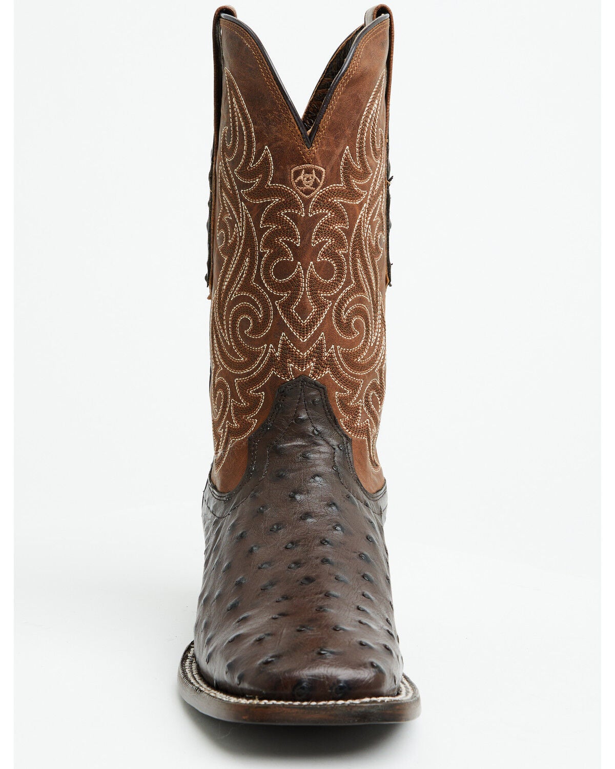 Image #4 - Ariat Men's Classic Cash Exotic Ostrich Western Boots - Broad Square Toe, Brown, hi-res