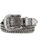 Image #1 - Shyanne Women's Rhinestone Filigree Leather Belt, Silver, hi-res