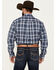 Image #4 - Cinch Men's Plaid Print Long Sleeve Button-Down Western Shirt, Blue, hi-res