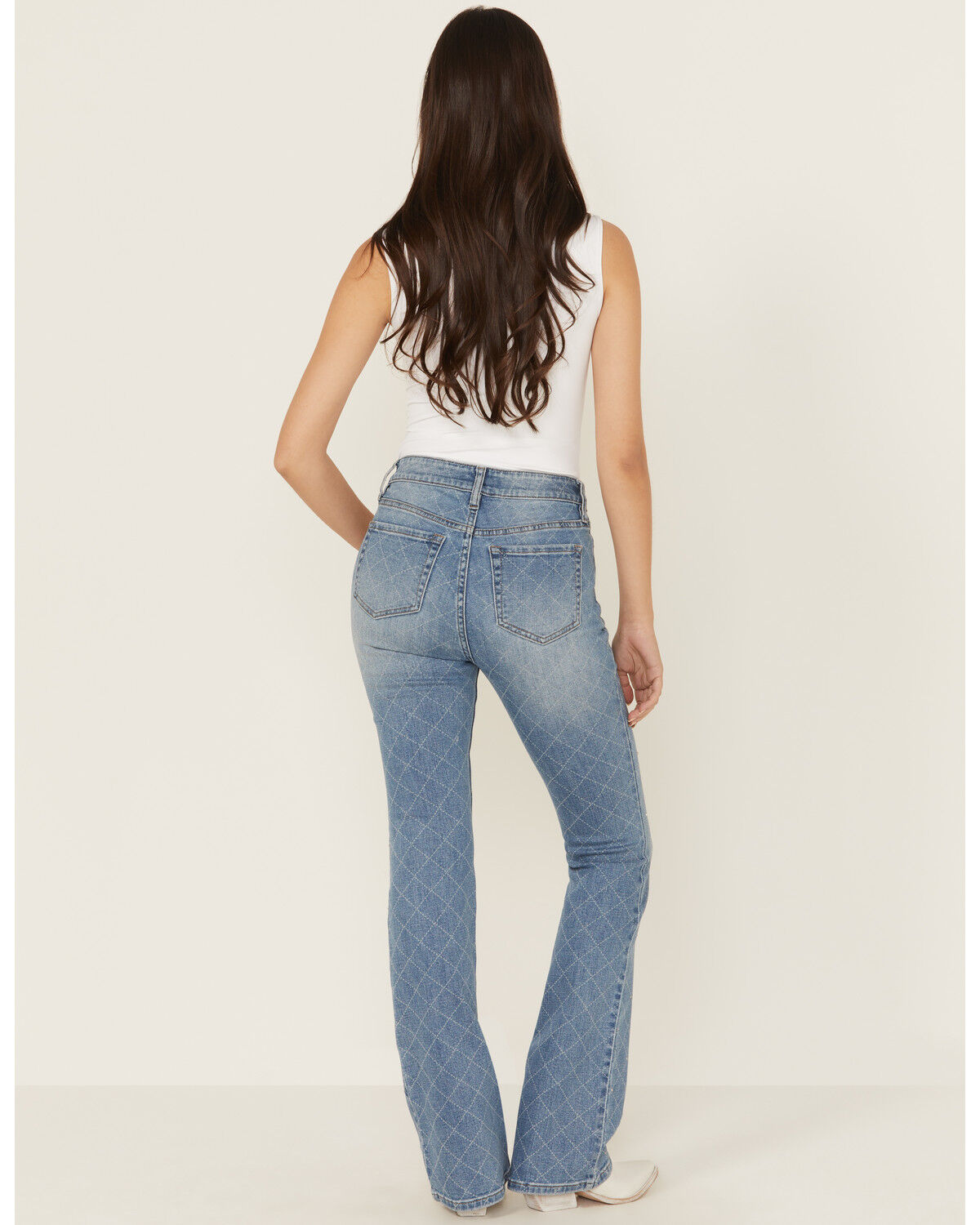 Image #3 - Shyanne Women's Luna Embellished High Rise Flare Stretch Denim Jeans, Light Wash, hi-res
