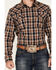 Image #3 - Cody James Men's Winfield Plaid Print Long Sleeve Snap Western Shirt, Navy, hi-res