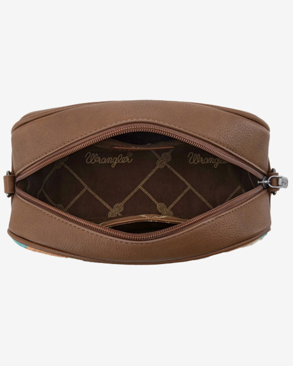 Image #3 - Wrangler Women's Sherpa Southwestern Print Canvas Crossbody Bag, Brown, hi-res