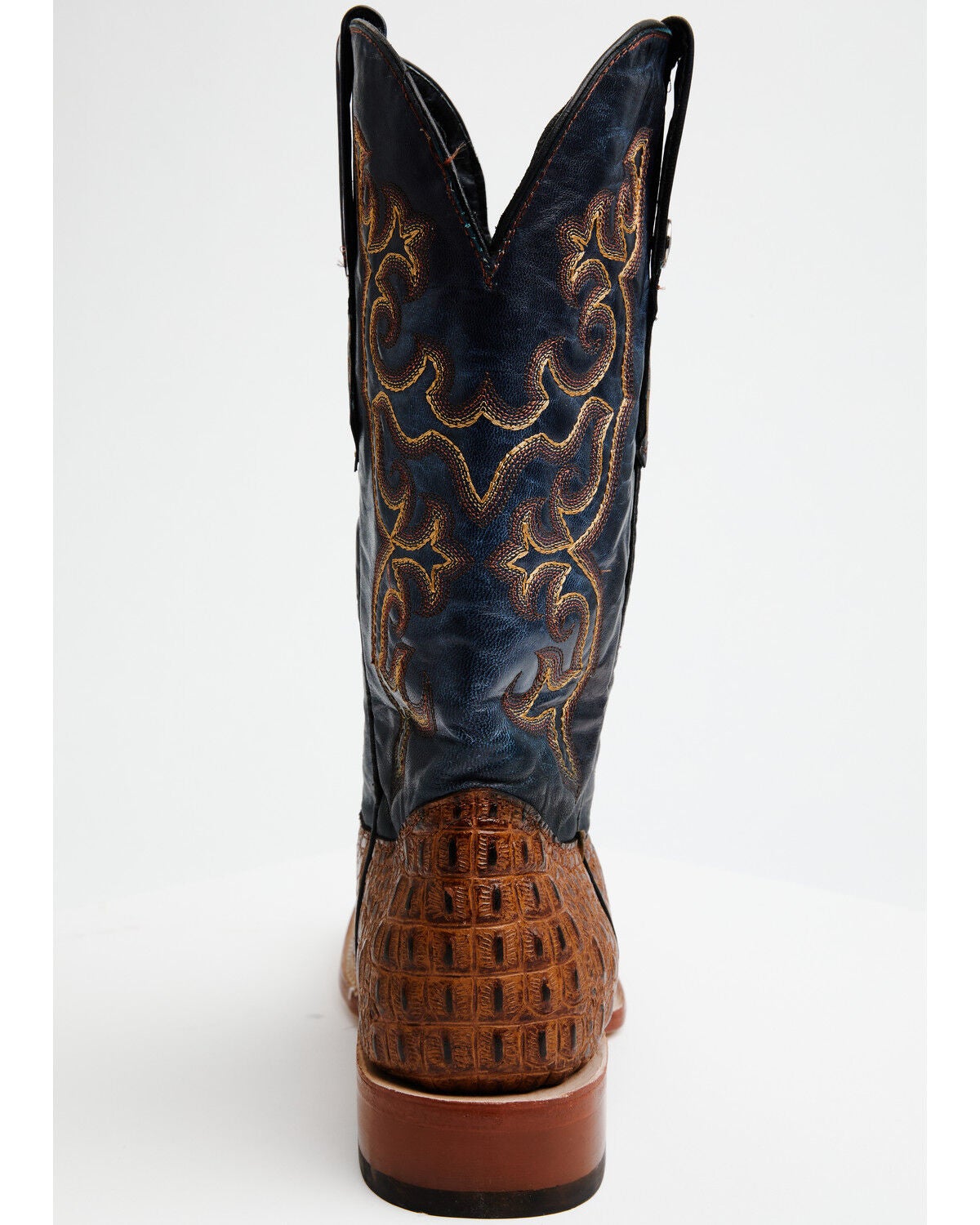Image #5 - Tanner Mark Men's Ridgeback Caiman Print Western Boots - Broad Square Toe, Cognac, hi-res