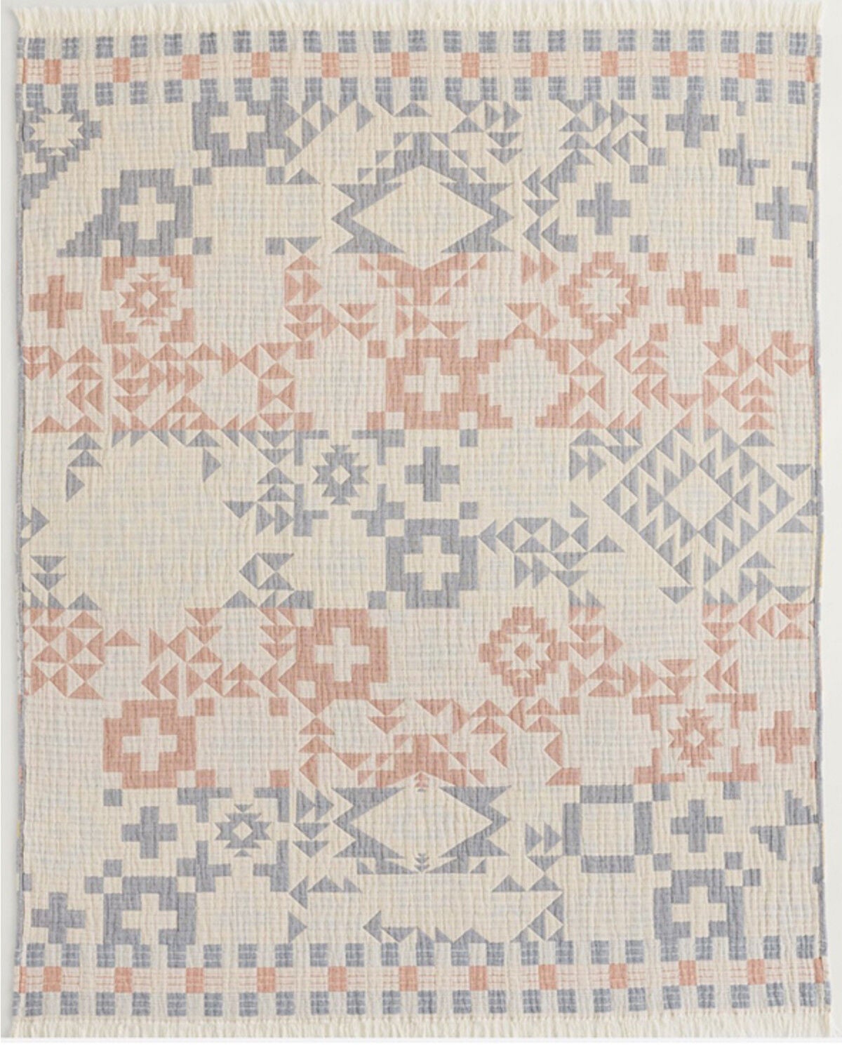 Image #1 - Pendleton Blue Ridge Fringed Cotton Throw Blanket, Multi, hi-res