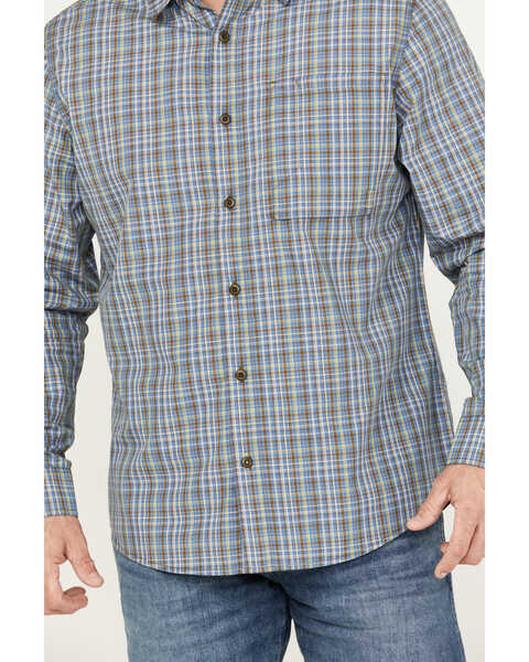 Image #3 - Brothers and Sons Men's Wewoka Plaid Print Long Sleeve Button-Down Western Shirt, Blue, hi-res