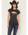 Image #1 - Wrangler Women's Cowboys Short Sleeve Graphic Baby Tee, Black, hi-res