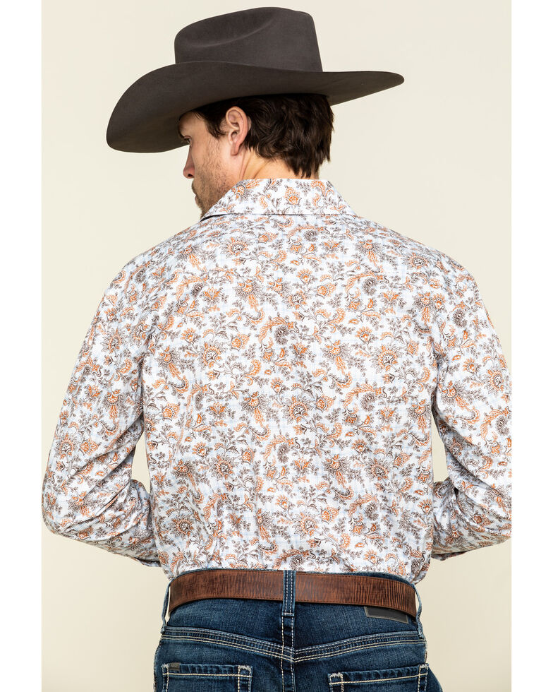 Rough Stock By Panhandle Men's Wimberly Paisley Print Long Sleeve Western Shirt , White, hi-res