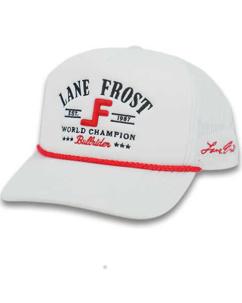 Lane frost Men's Tough Logo Ball Cap , White, hi-res