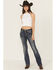 Image #3 - Grace in LA Women's Medium Wash Steerhead Embroidered Bootcut Stretch Denim Jeans, Medium Wash, hi-res