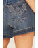 Image #4 - Shyanne Women's Evelyn Medium Wash Novelty Back Comfort Stretch Denim Shorts, Medium Wash, hi-res