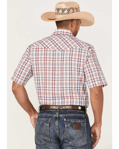 Image #4 - Roper Men's Classic Plaid Short Sleeve Pearl Snap Western Shirt , White, hi-res