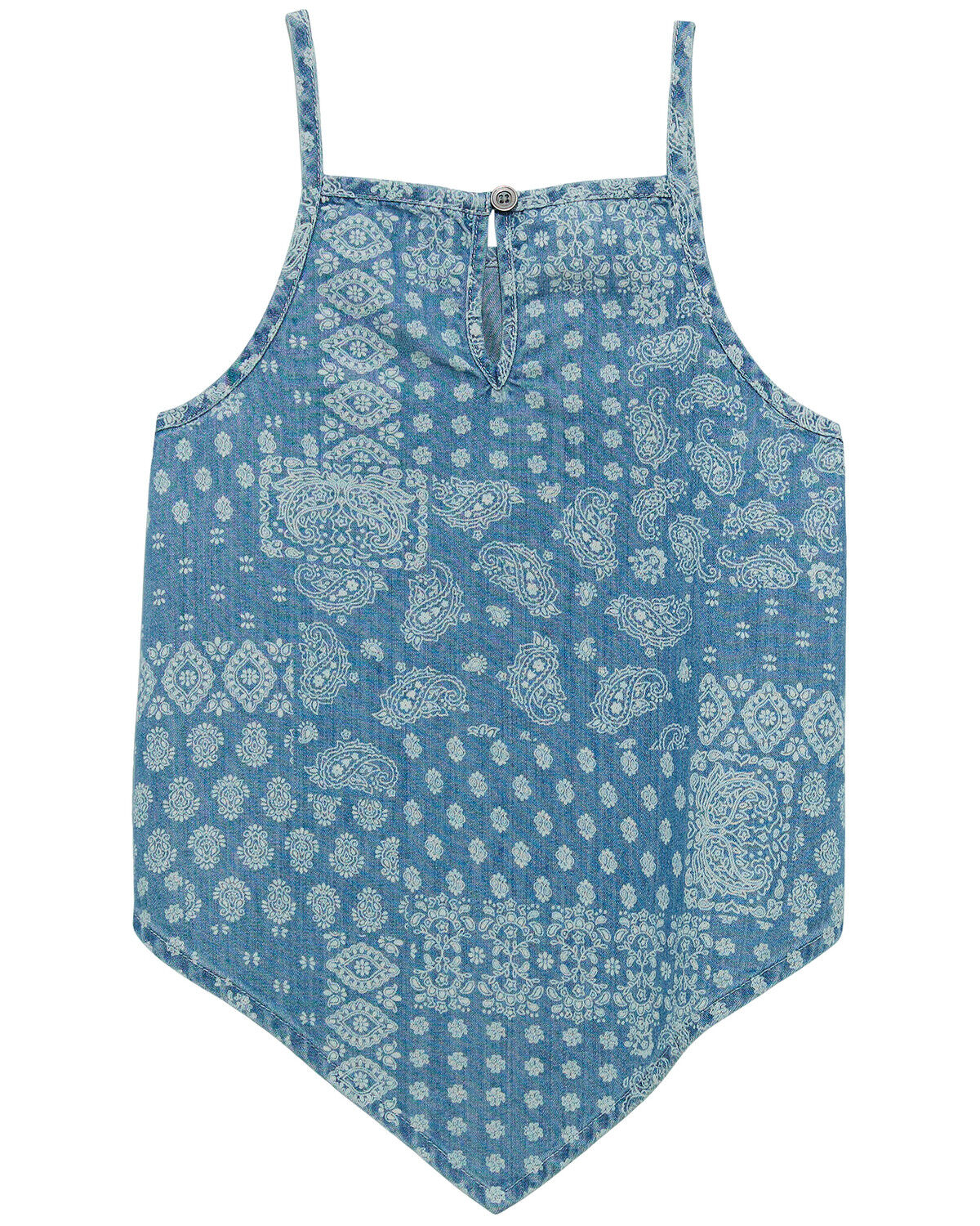 Image #2 - Wrangler Girls' Bandana Print Denim Tank, Blue, hi-res