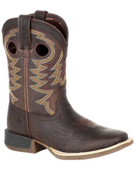 Image #1 - Durango Boys' Lil Rebel Western Boots - Square Toe, Dark Brown, hi-res