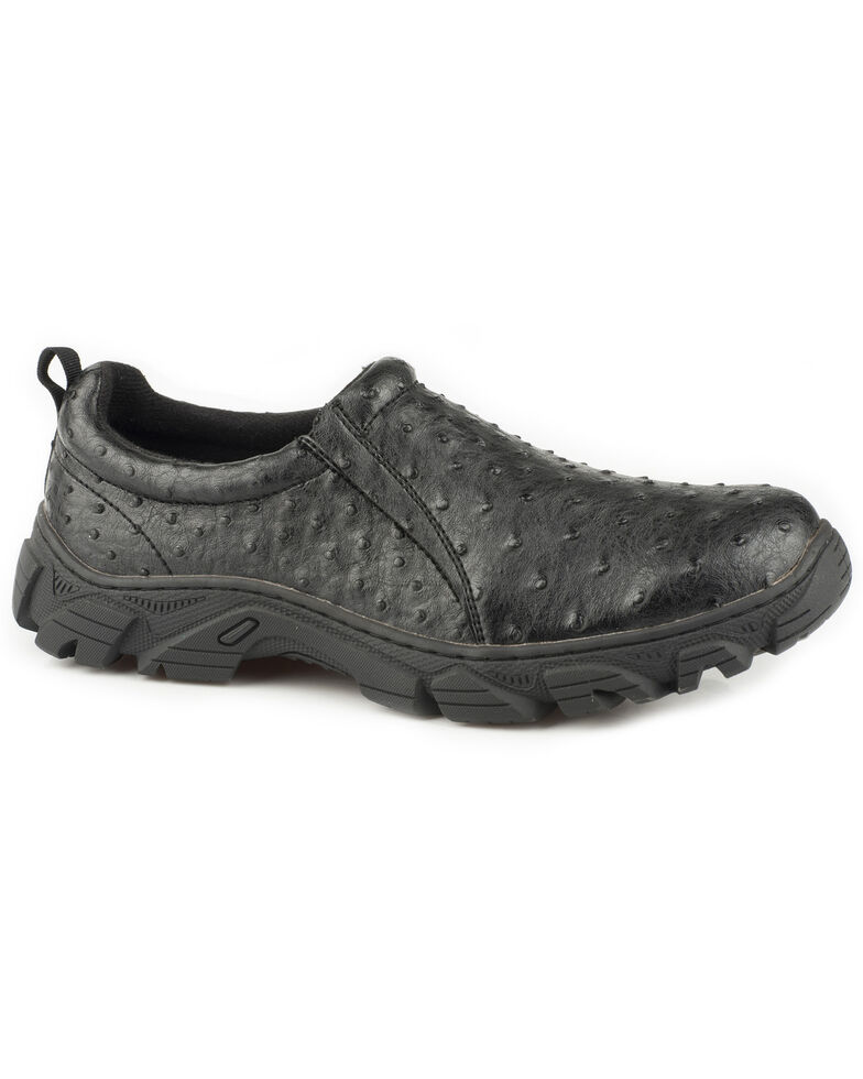 Roper Men's Tan Cotter Ostrich Print Casual Shoes - Round Toe, Black, hi-res