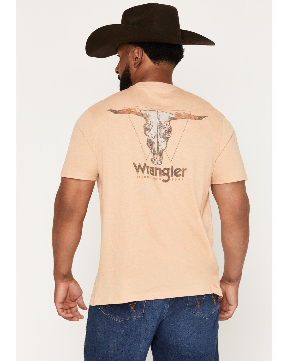 Image #1 - Wrangler Men's High Desert Skull Short Sleeve Graphic T-Shirt, Yellow, hi-res