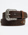 Image #1 - Cody James Men's Caiman Print Medallion Leather Belt, Dark Brown, hi-res