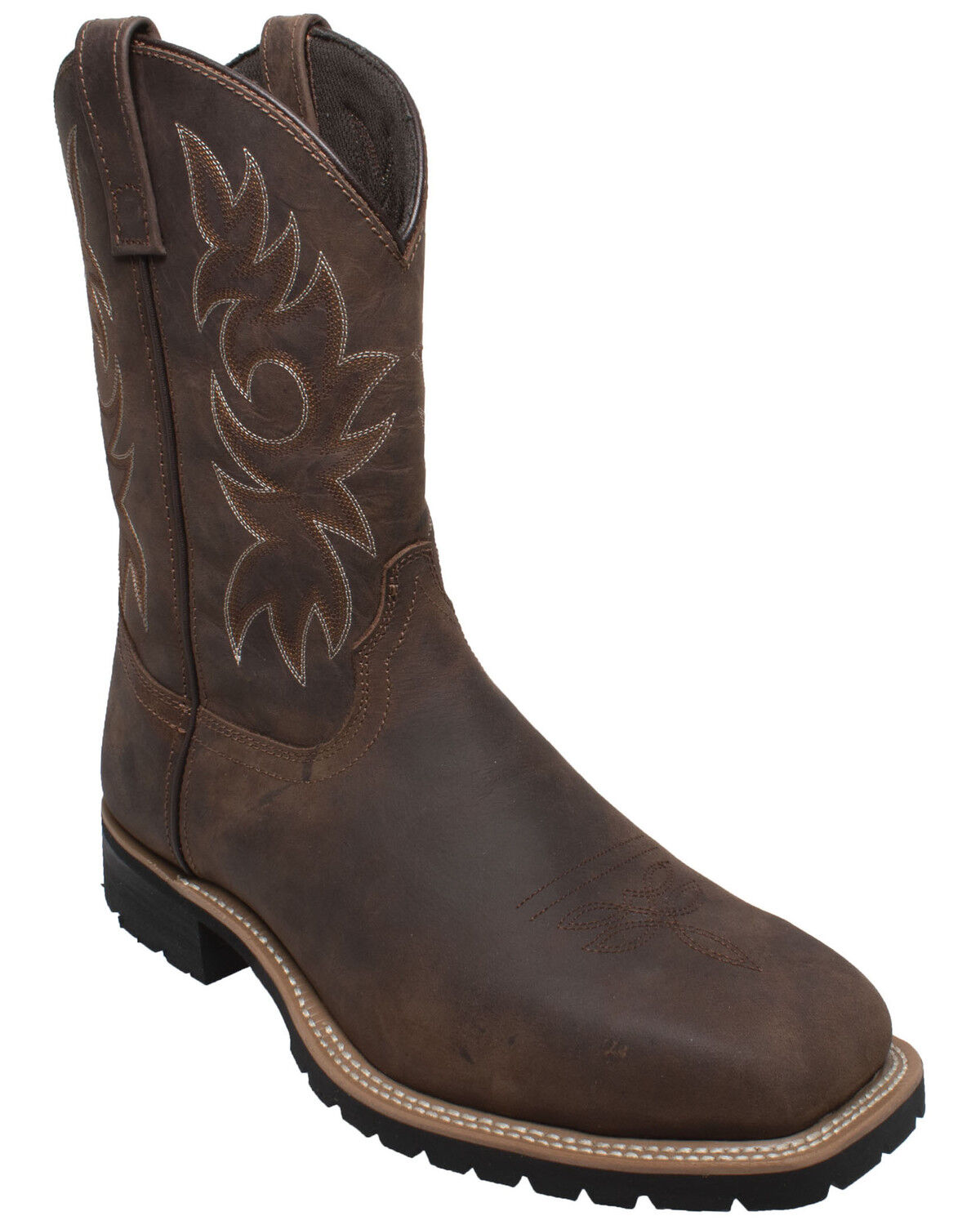Image #1 - Ad Tec Men's Brown Western Work Boots - Steel Toe, Brown, hi-res
