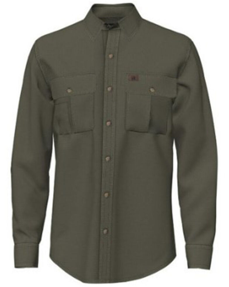 Wrangler Men's Riggs Ripstop Long Sleeve Button-Down Work Shirt - Big & Tall, Olive, hi-res