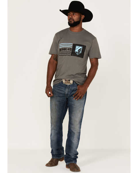 Image #2 - RANK 45® Men's Gate Block Lines Graphic T-Shirt , Charcoal, hi-res