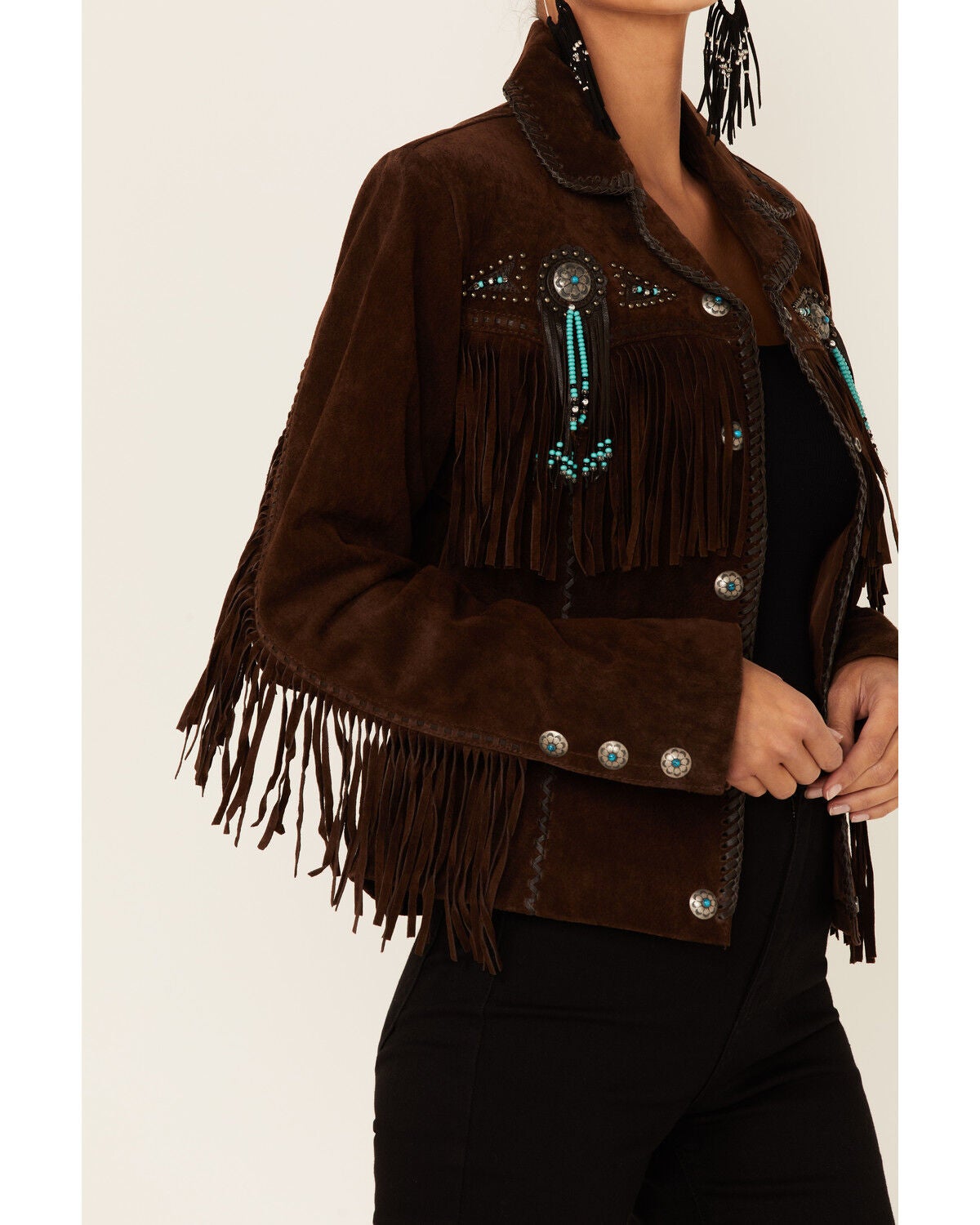 suede leather fringe jacket